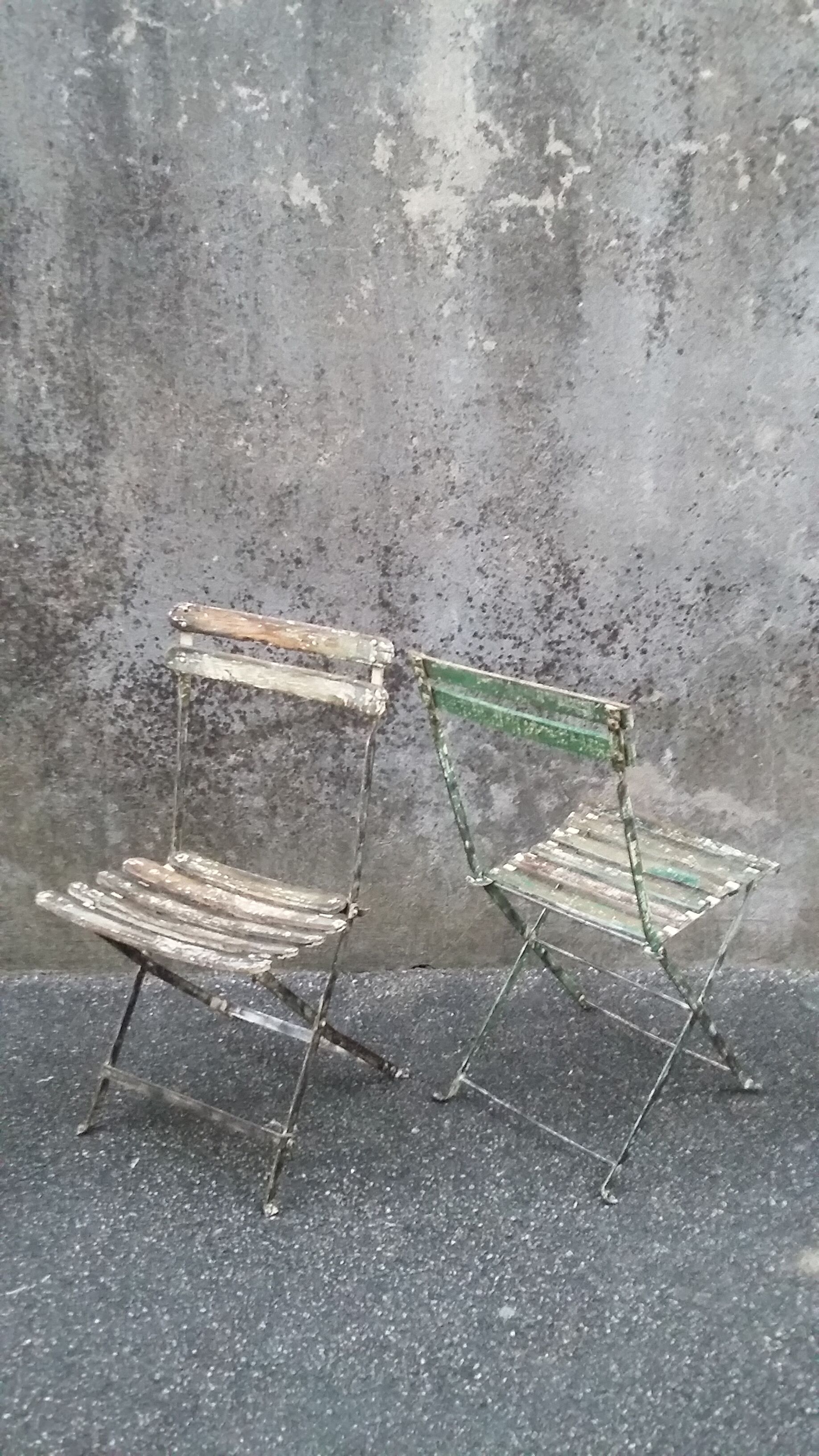 2 folding bistro / garden chairs fermob 1950