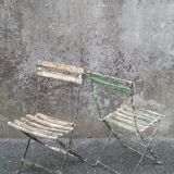 2 folding bistro / garden chairs fermob 1950