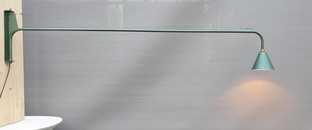 Metal green conical wall lamp