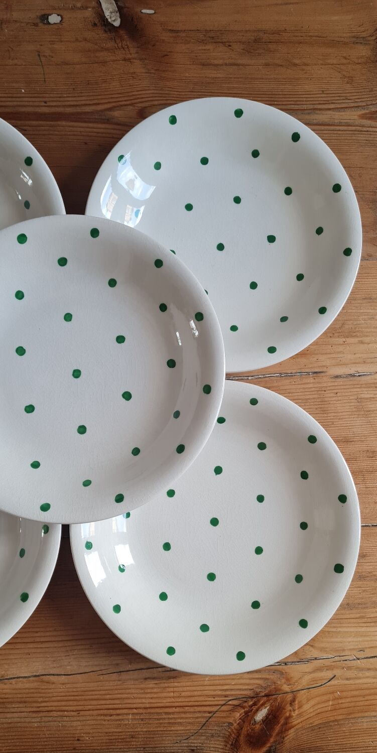 Set de 10 assiettes plates longchamps vintage