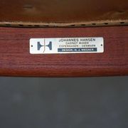 Hans J. Wegner, Teak and leather armchair, model "The Chair" JH501, 1950s