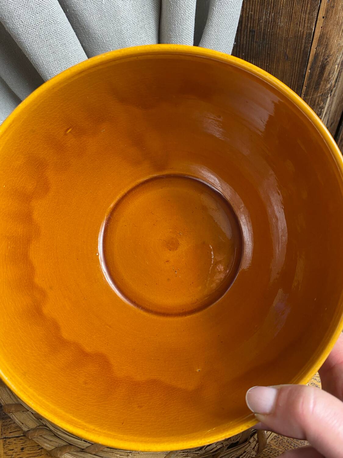 Glazed ceramic salad bowl