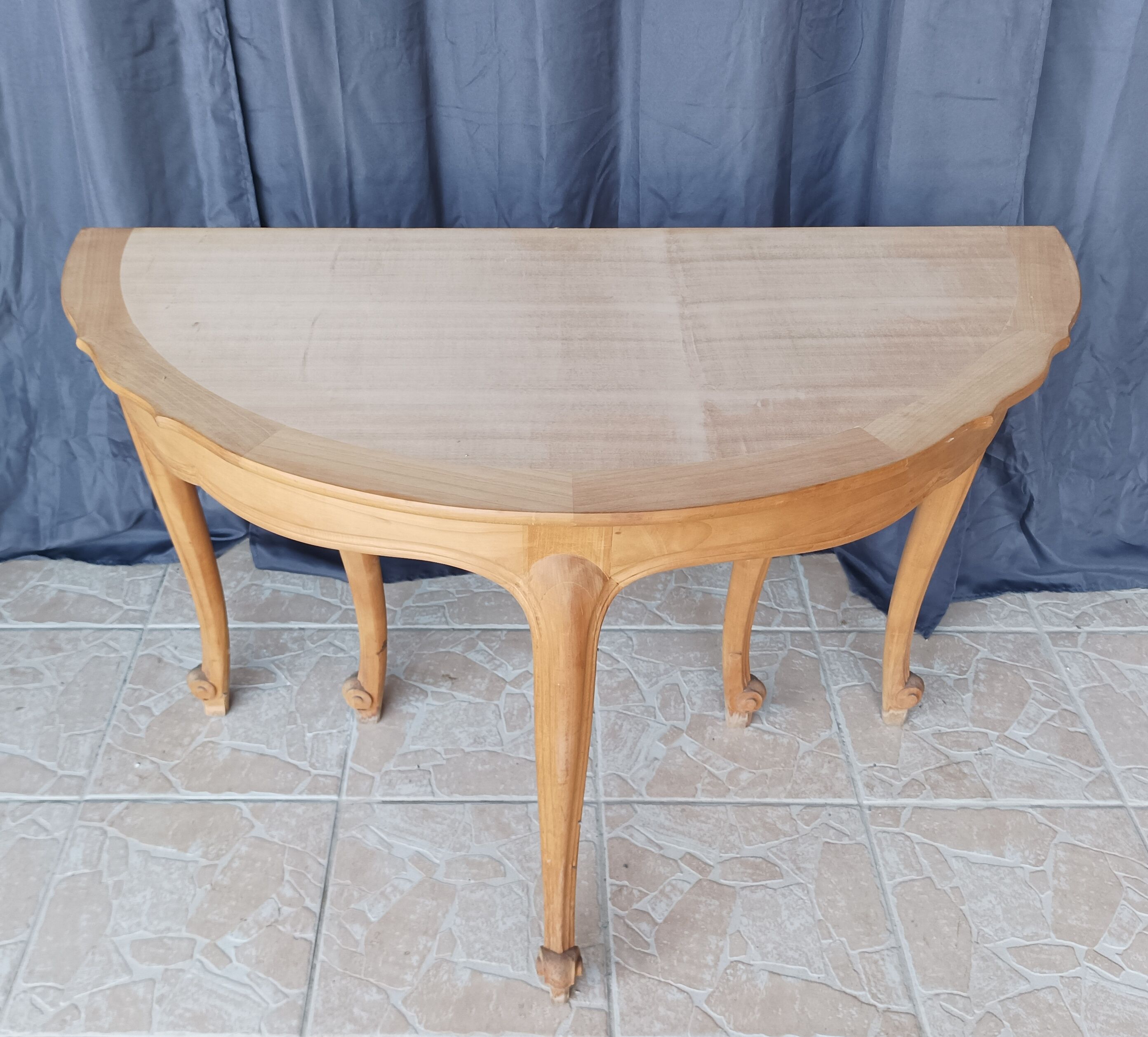Half-moon beech console