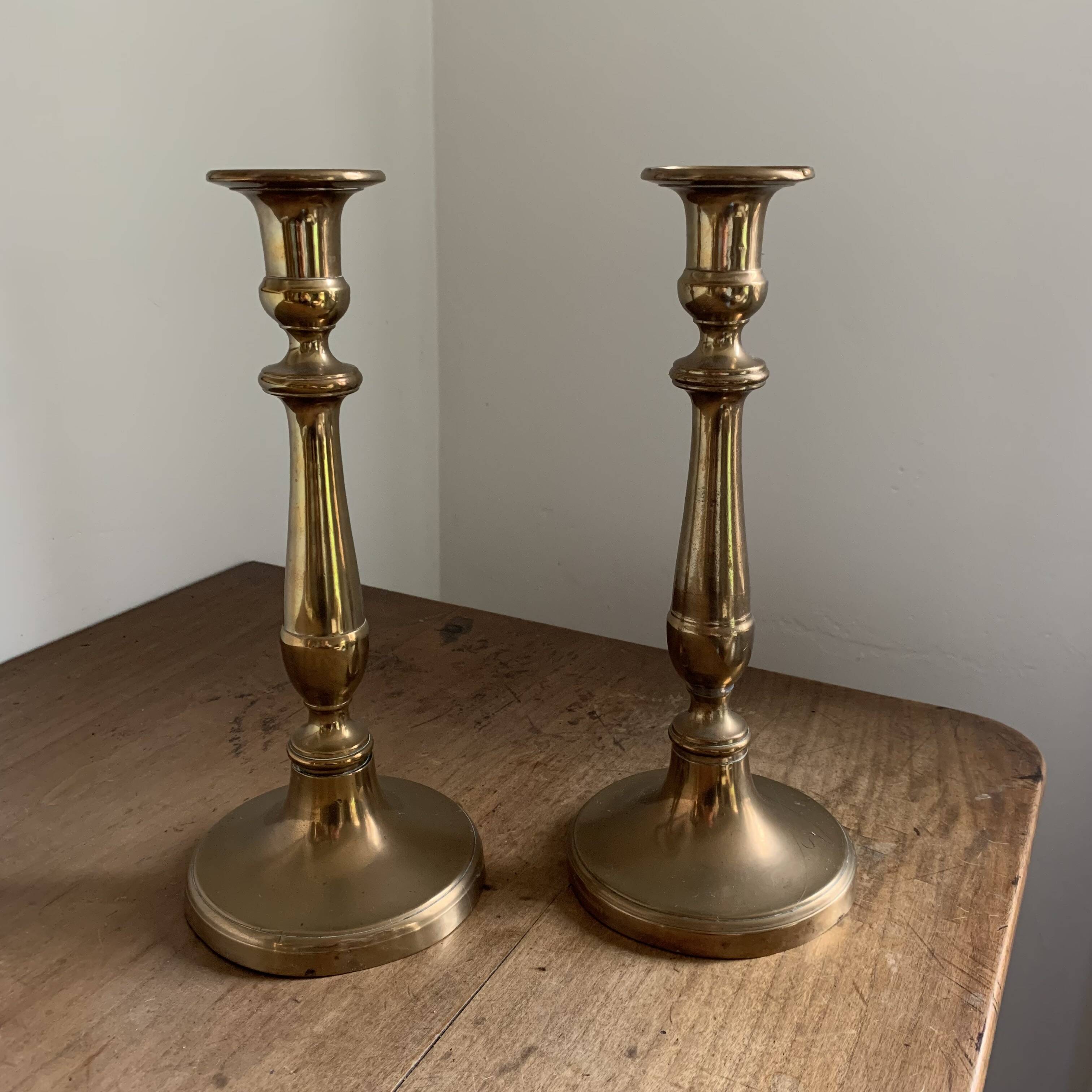 Pair of brass candlesticks 28 cm