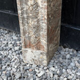 Louis XVI style fireplace in grey Ardennes marble, circa 1900.