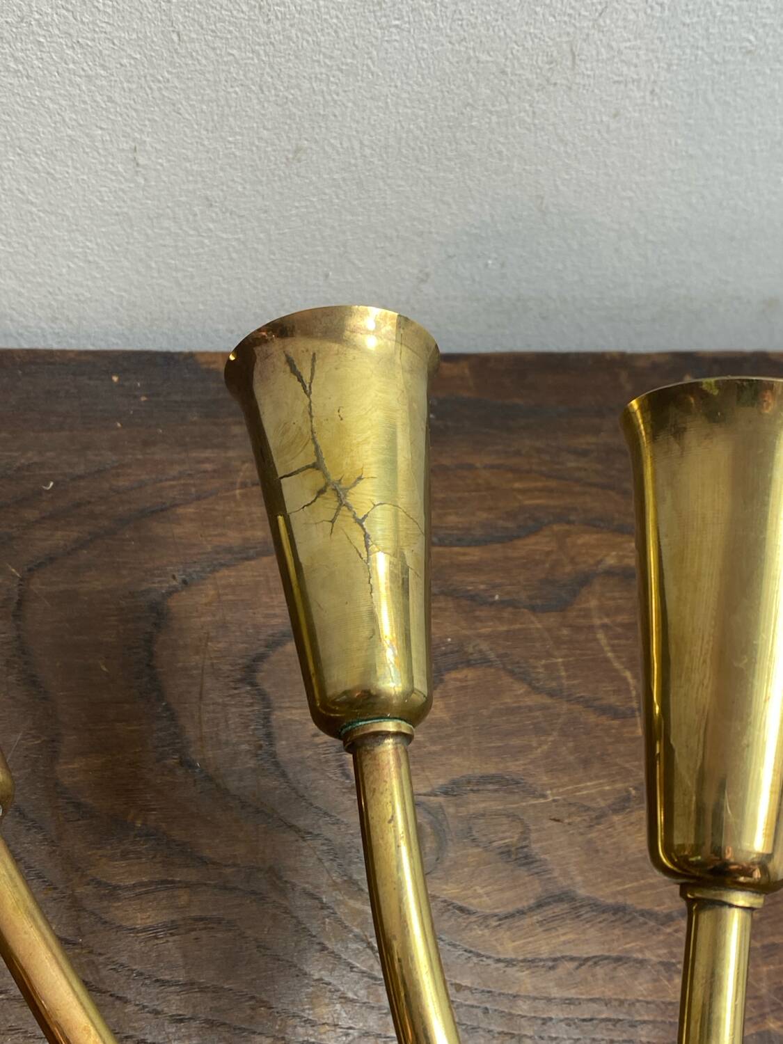 Five-branch wall sconce in brass, 1950s.