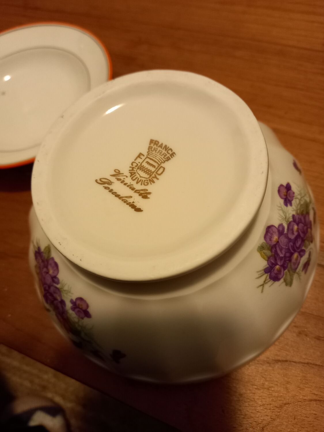 Lot De 5 Sous-tasses Anciennes En Porcelaine De Chauvigny - Style Vintage Français