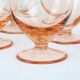Set of 6 walking glasses in pink crystal, vintage, 1950, mid century