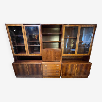 Mid century retro vintage wall unit bookcase danish design by poul hundevad rosewood 1950-1960