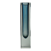Vase sommerso cubique gris bleu par seguso, murano, italie, 1970