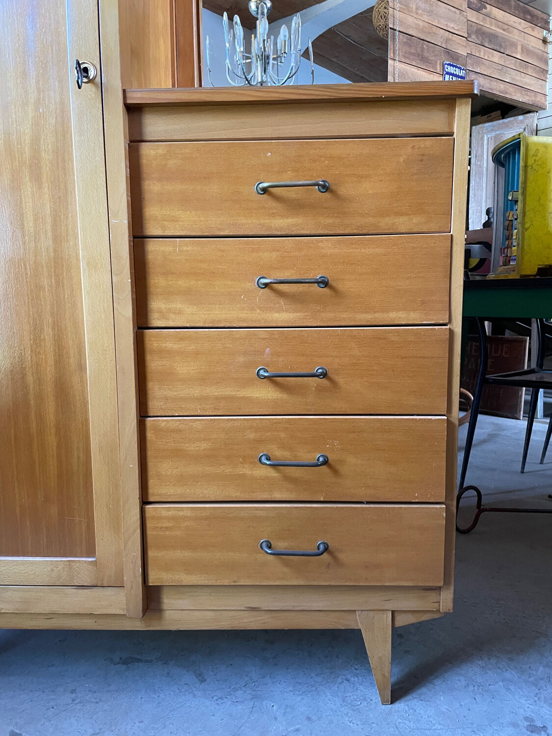 Vintage asymmetrical chest of drawers