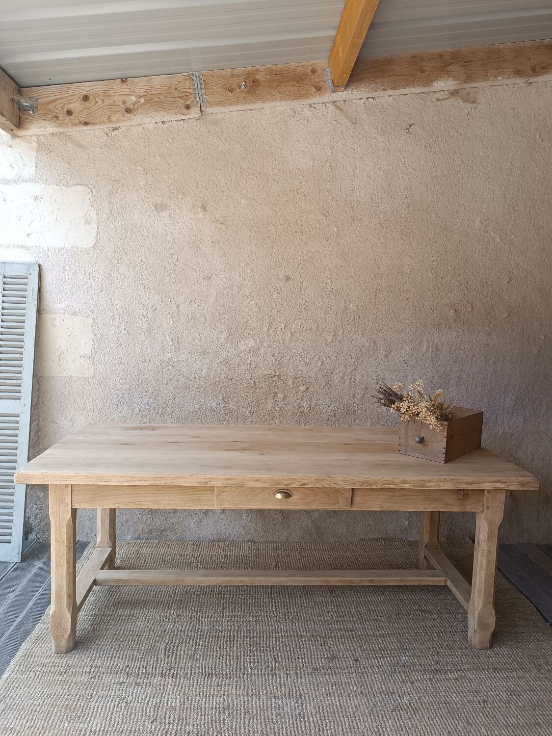 Solid wood farmhouse table