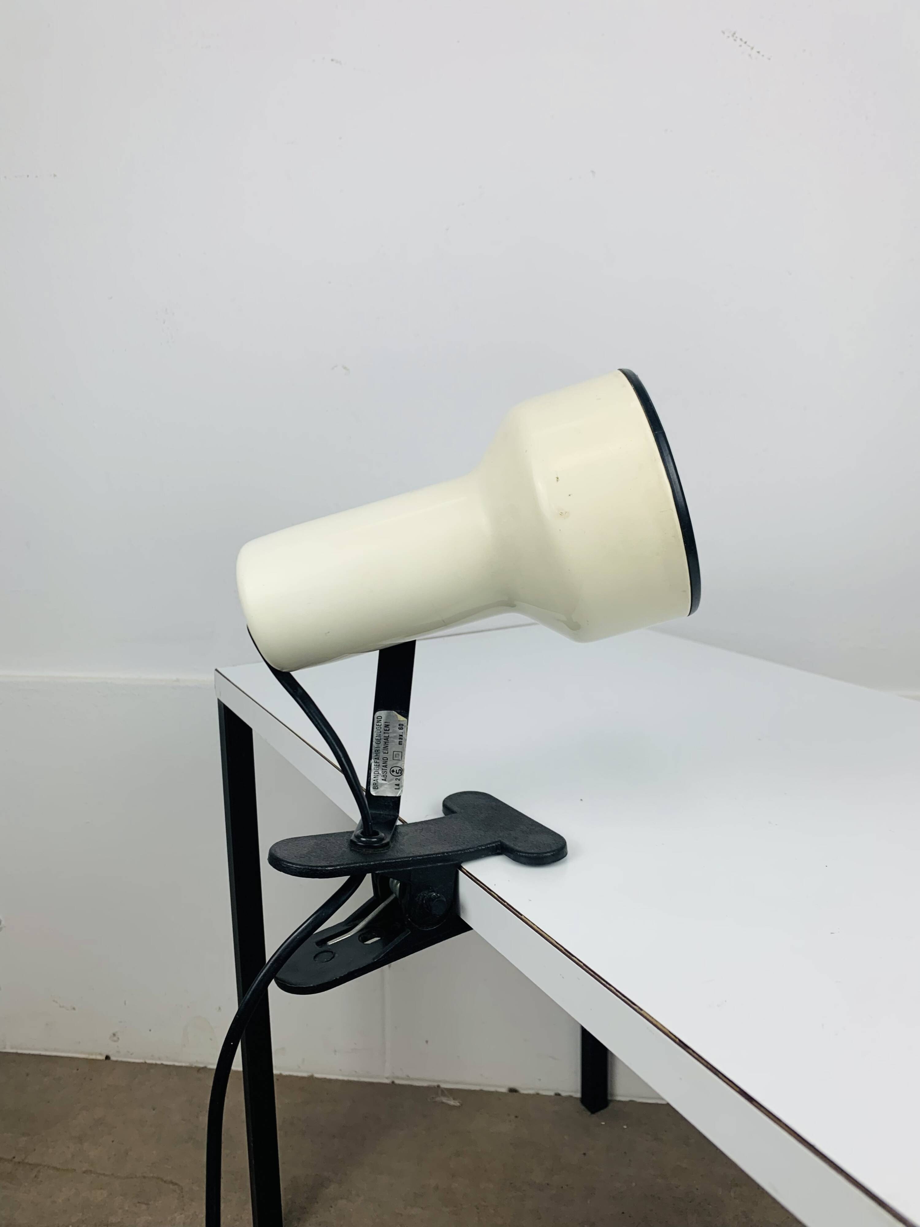 White metal clamp spotlight, vintage