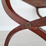 Old wooden coffee table - crossed base