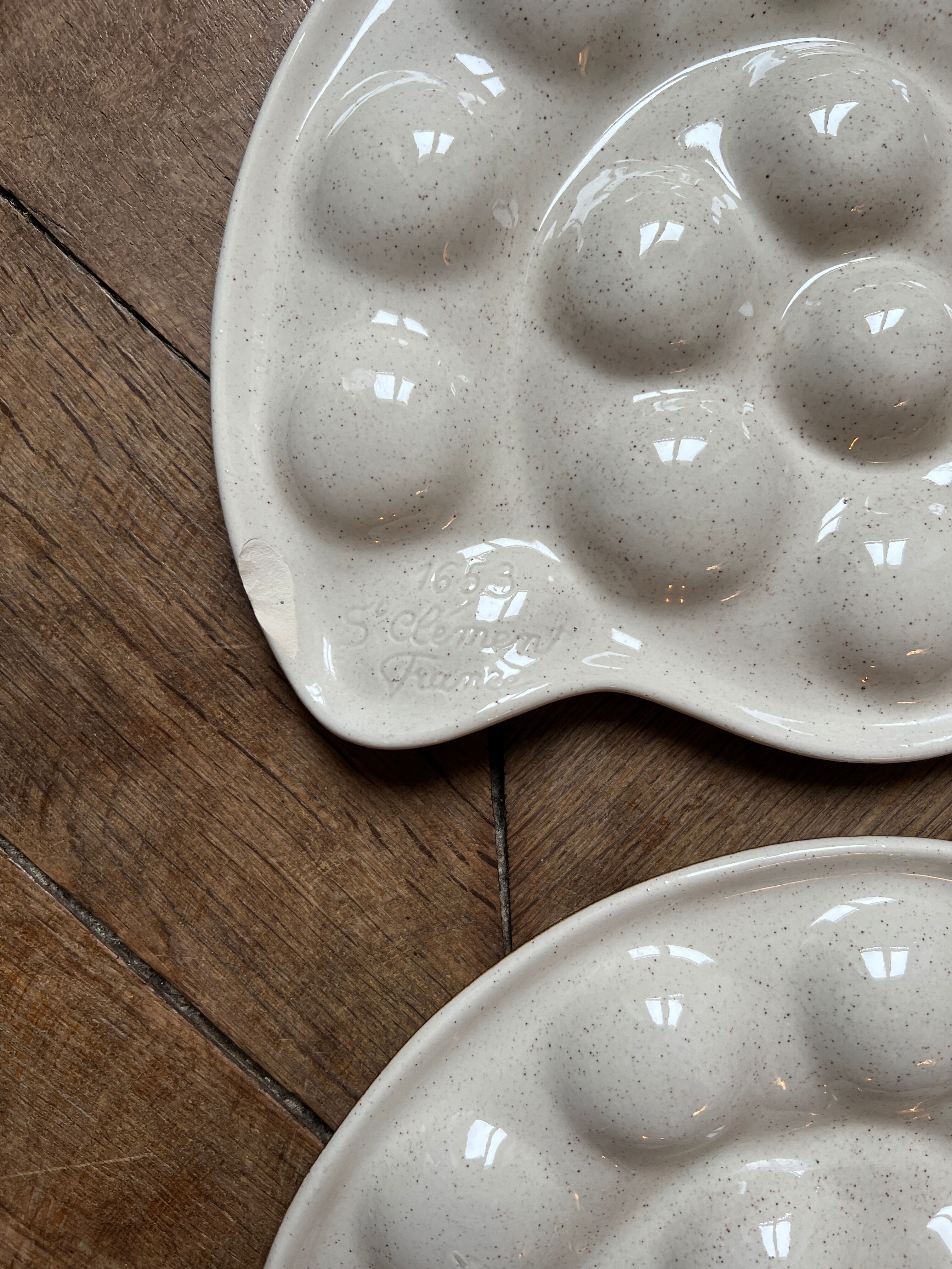 6 vintage snail plates