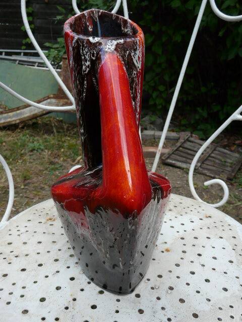 Large Vallauris pitcher in enamelled ceramic from the 60s