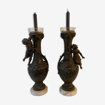 Lot de 2 vases de cheminée