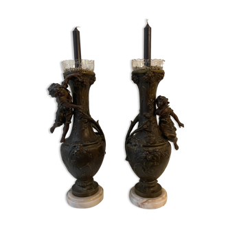 Lot de 2 vases de cheminée