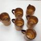 6 glazed terracotta mugs