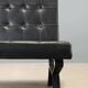 Vintage armchair in metal and black faux leather, Italian design from the 1970s.