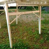 Vintage garden furniture R Gleizes in white painted wood