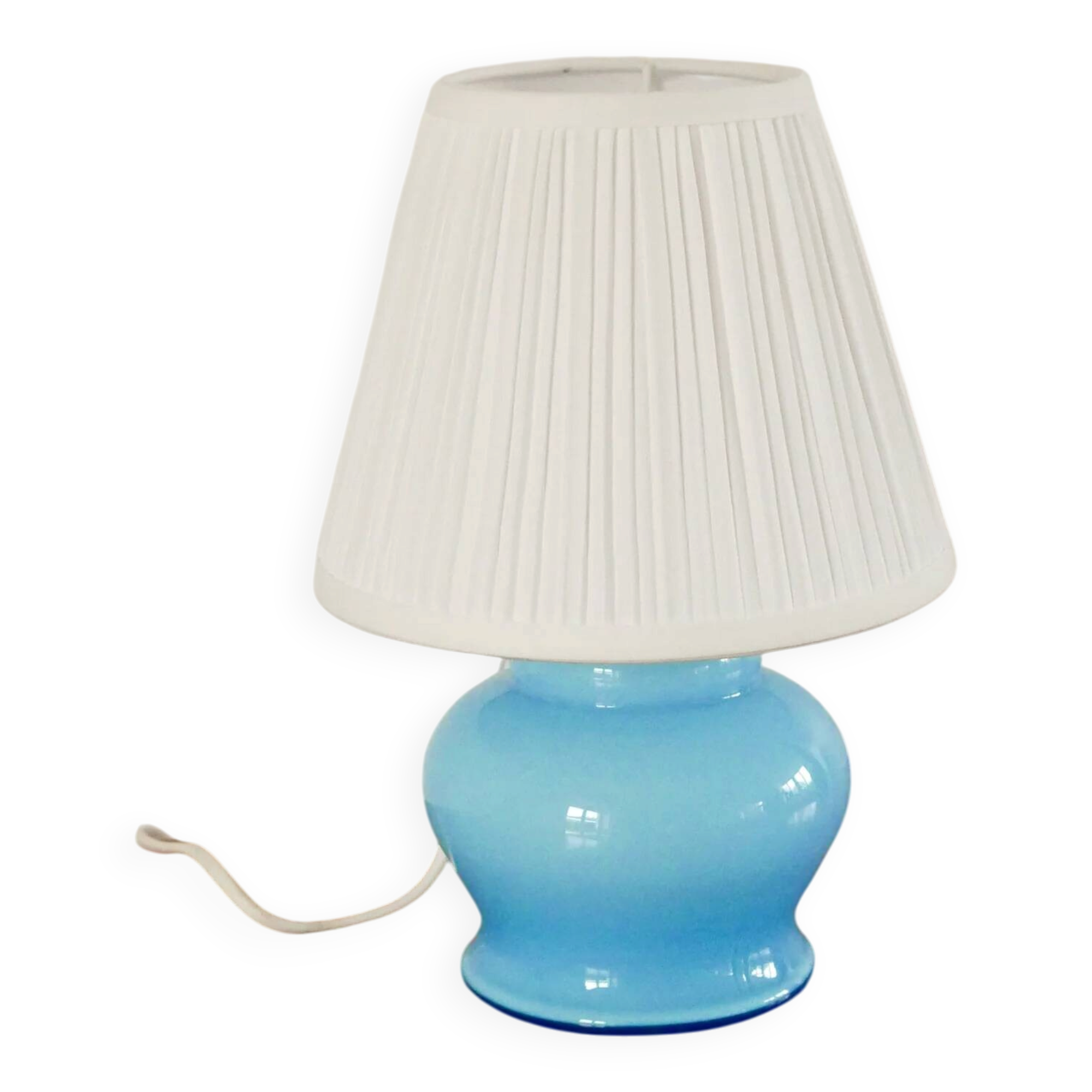 Table lamp in opaline, sky blue, Art Deco, 1930.