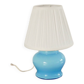Lampe à poser en opaline, bleu ciel, art déco, 1930