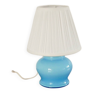 Table lamp in opaline, sky blue, Art Deco, 1930.