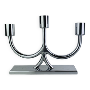 Bougeoir design années 60, métal chromé