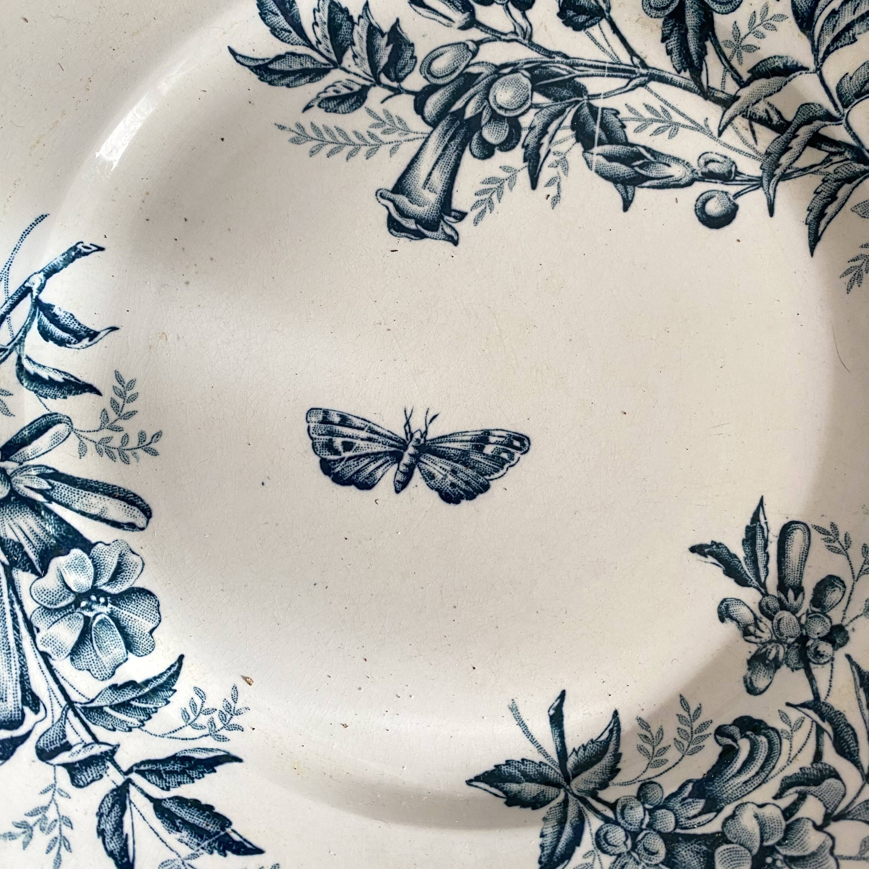 Badonviller ironstone dessert plates "Virginia Jasmine"