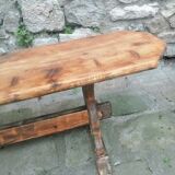 Long wooden farm bench 144cm