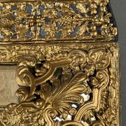Large antique gilded metal mirror, 19th century