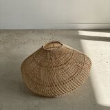 Small rattan lampshade in the shape of a braided hat