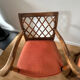 2 fauteuils vintage en bois et tissu