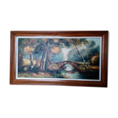 Autumn landscape painting oil on canvas signed H.Michel
