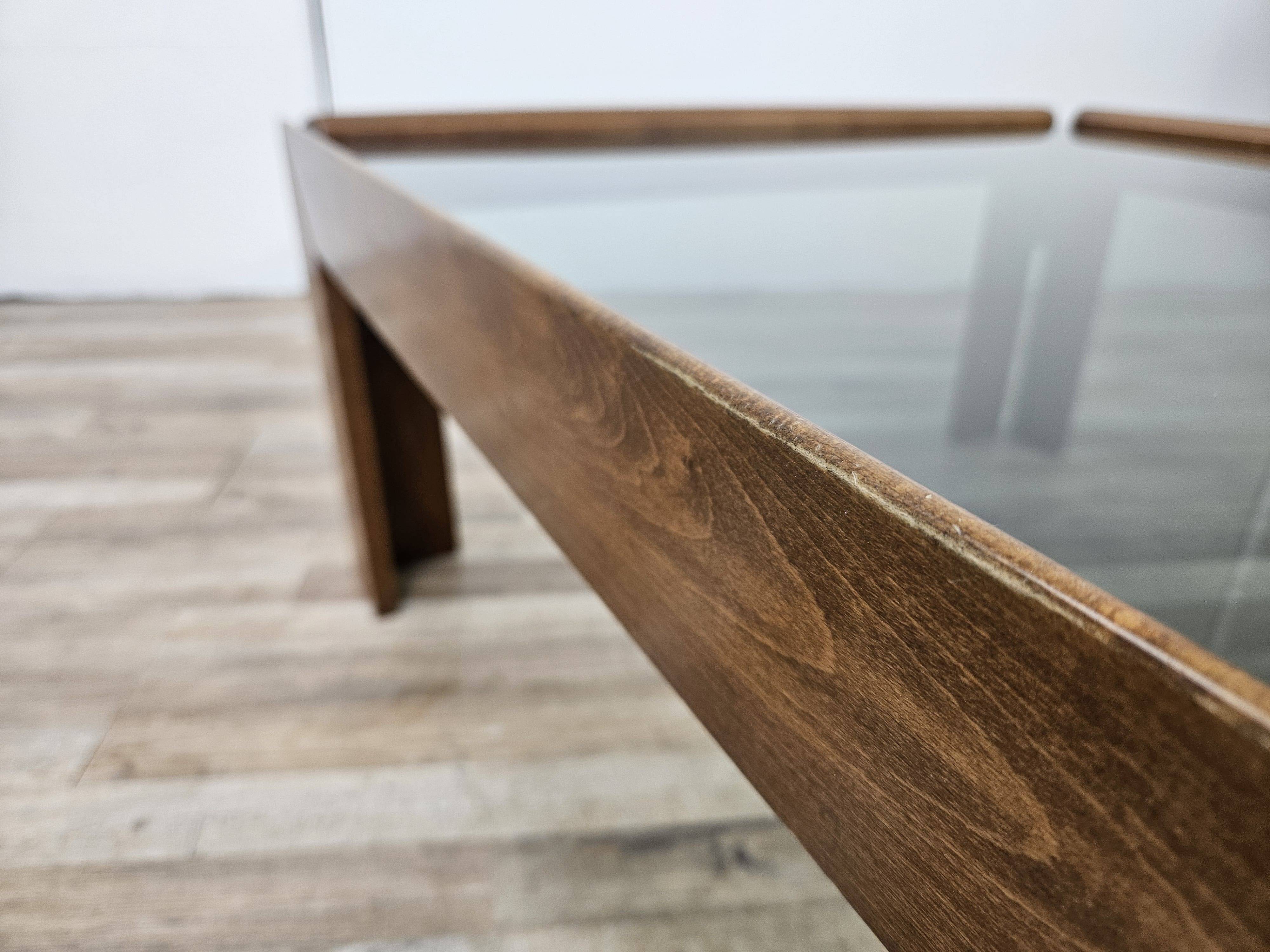 1960s coffee table by Afra and Tobia Scarpa for Cassina with smoked glass