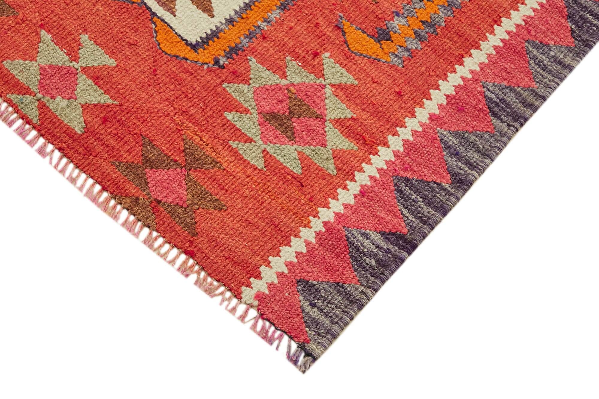 Turkish Handwoven Vintage Herki Kilim 93 cm x 316 cm