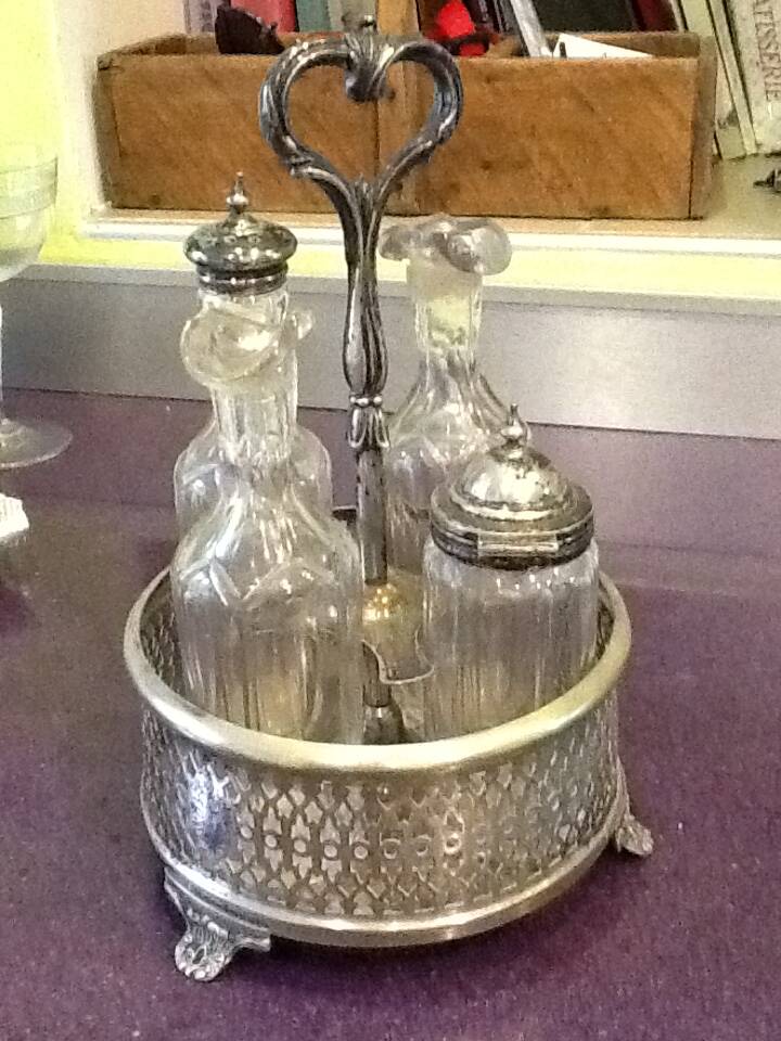Service à condiments en cristal