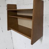 1950 solid oak wall shelf with invisible fixings