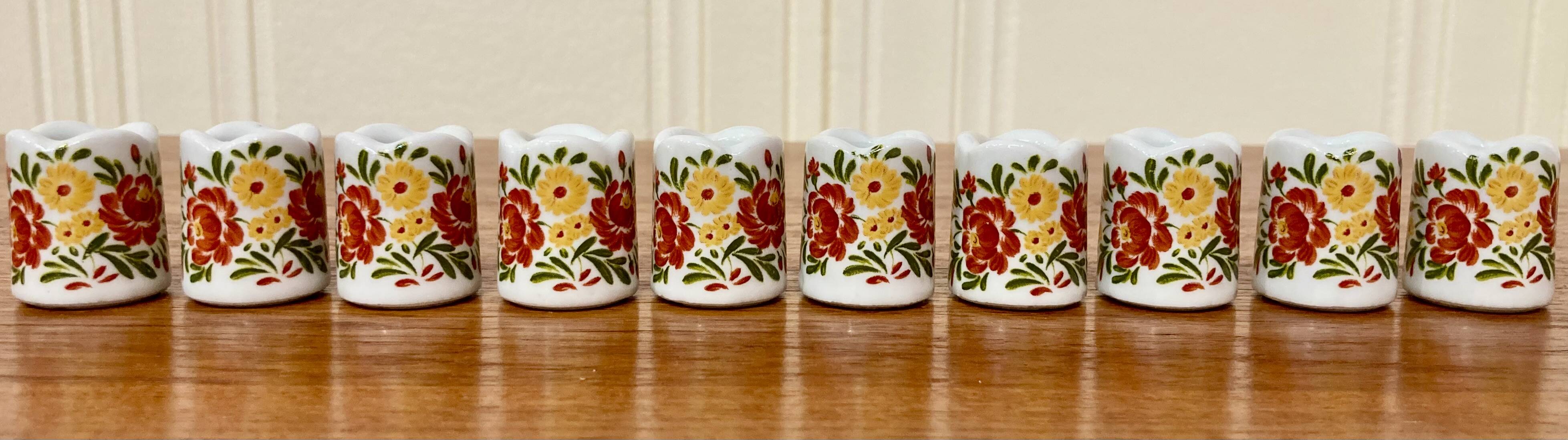 Set of ten designer ceramic candleholders 1950.