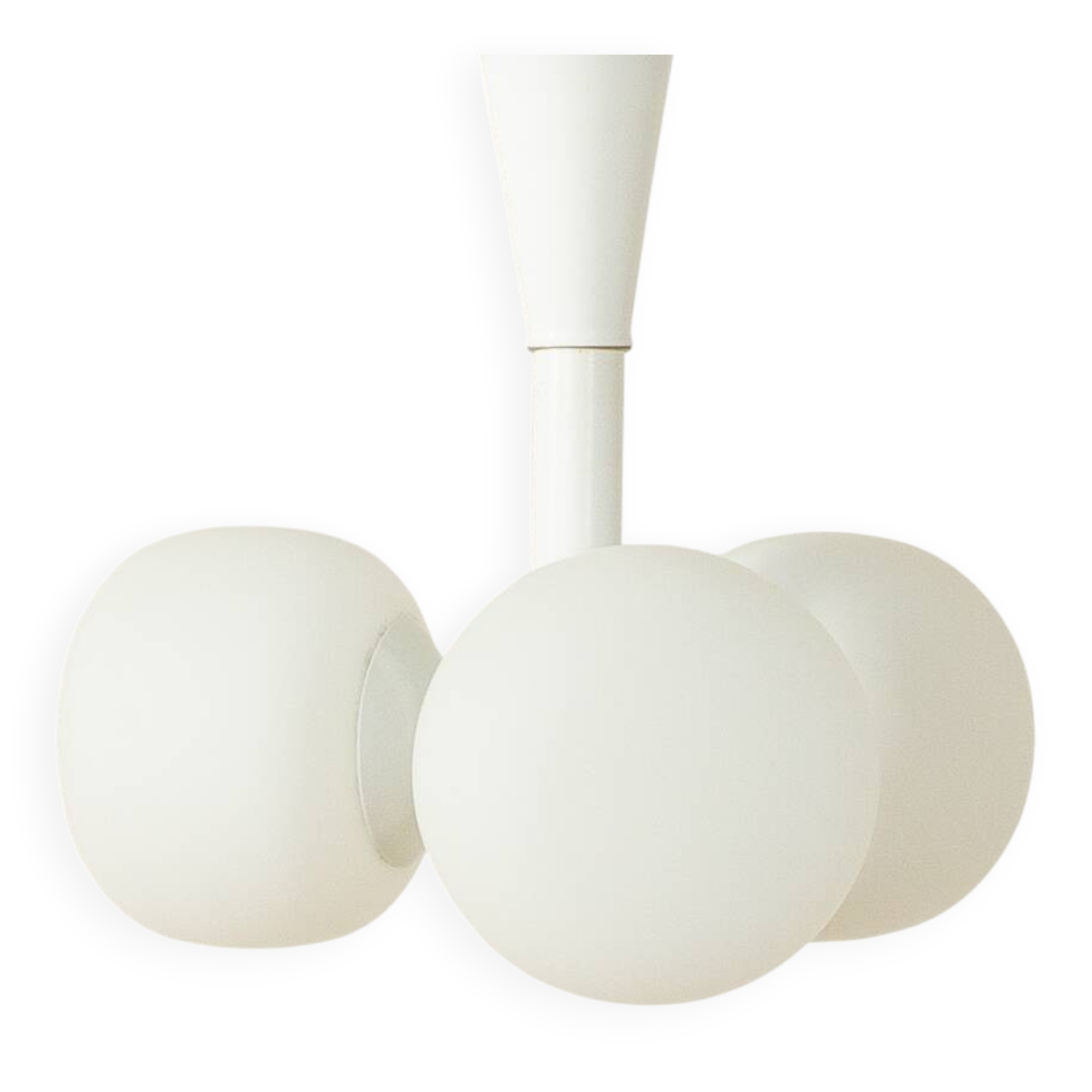 Ceiling lamp from the 1960s with three milk glass shades