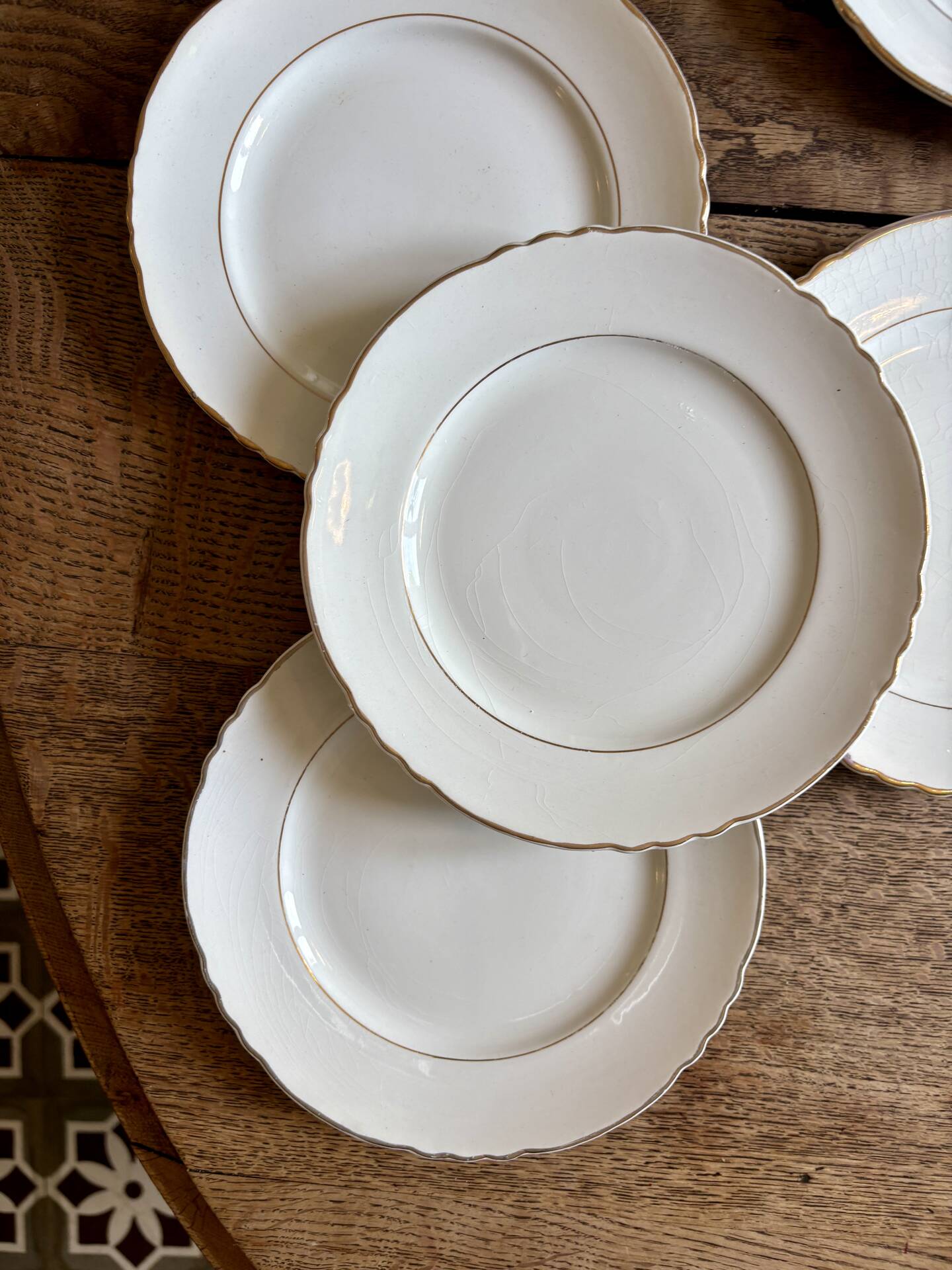 Set of 8 vintage dessert plates Moulin des Loups