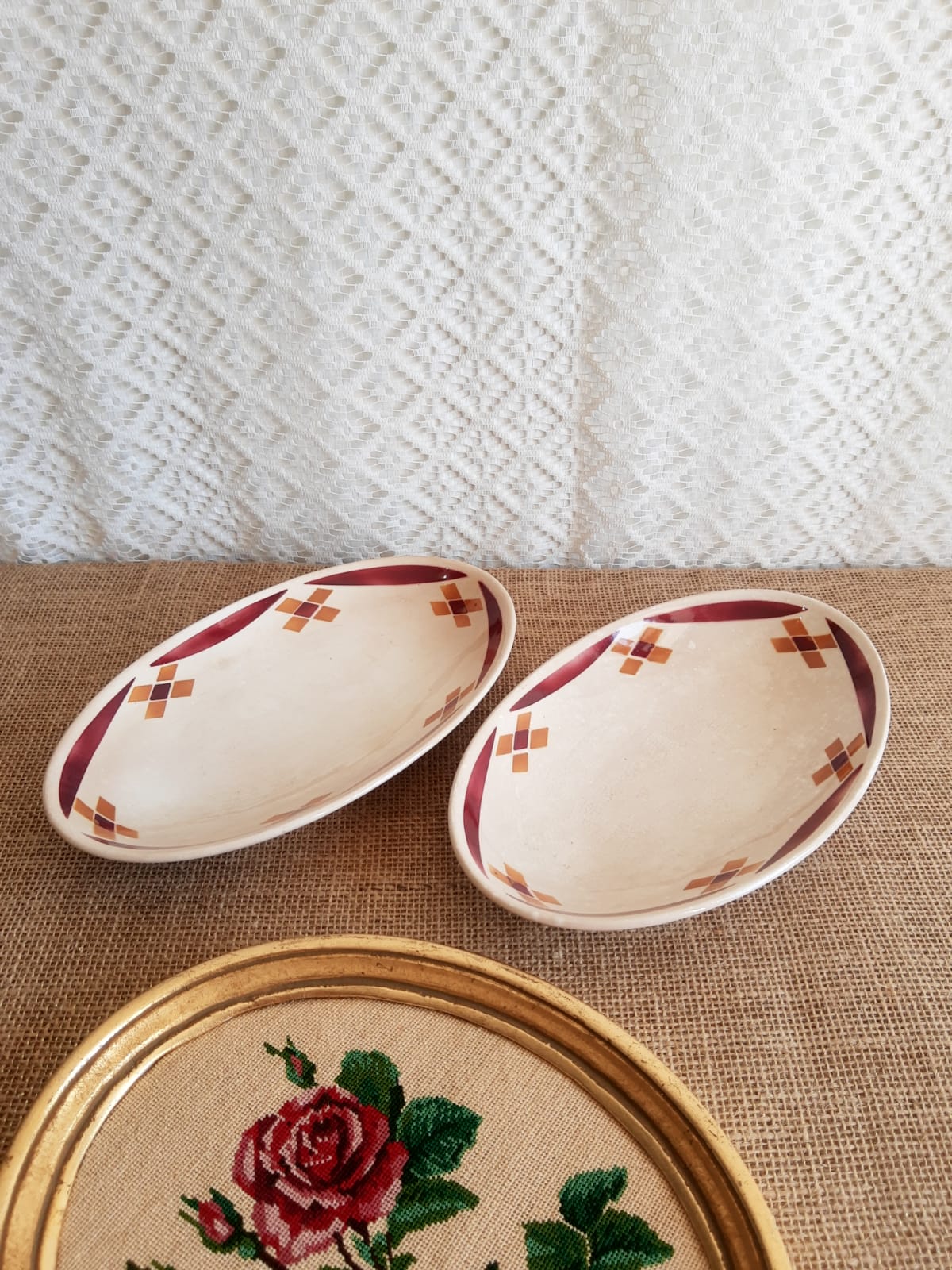 Set of 2 vintage Badonviller France Pornichet dishes