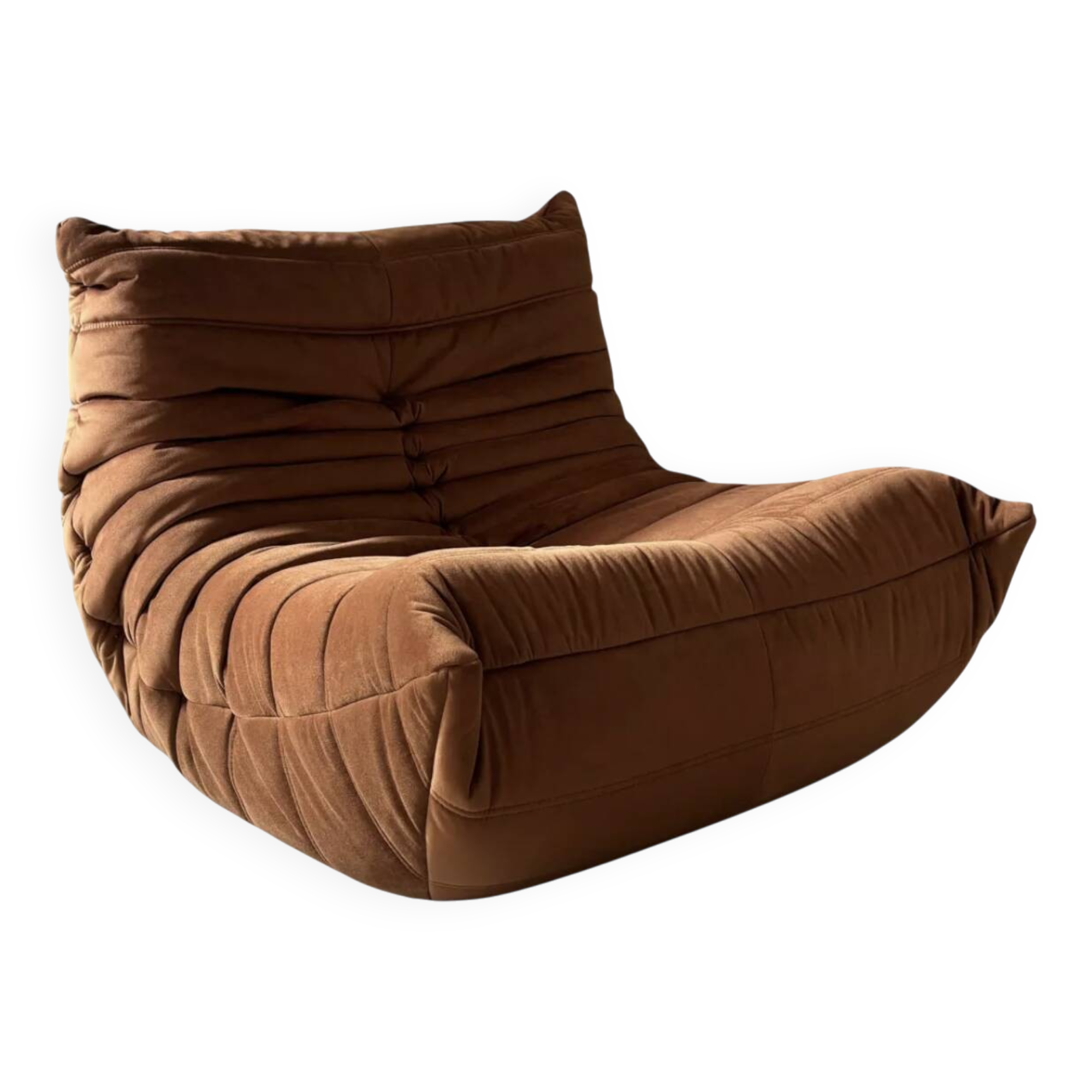 Brown Togo armchair by Michel Ducaroy