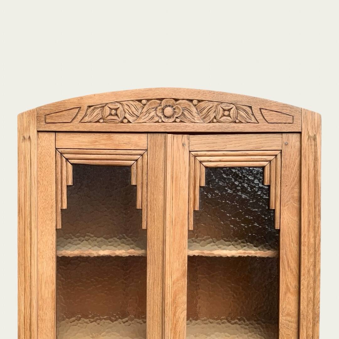 Parisian glass cabinet art deco raw wood 1930