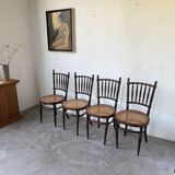 Série 4 chaises bistrot cannage Fischel n019