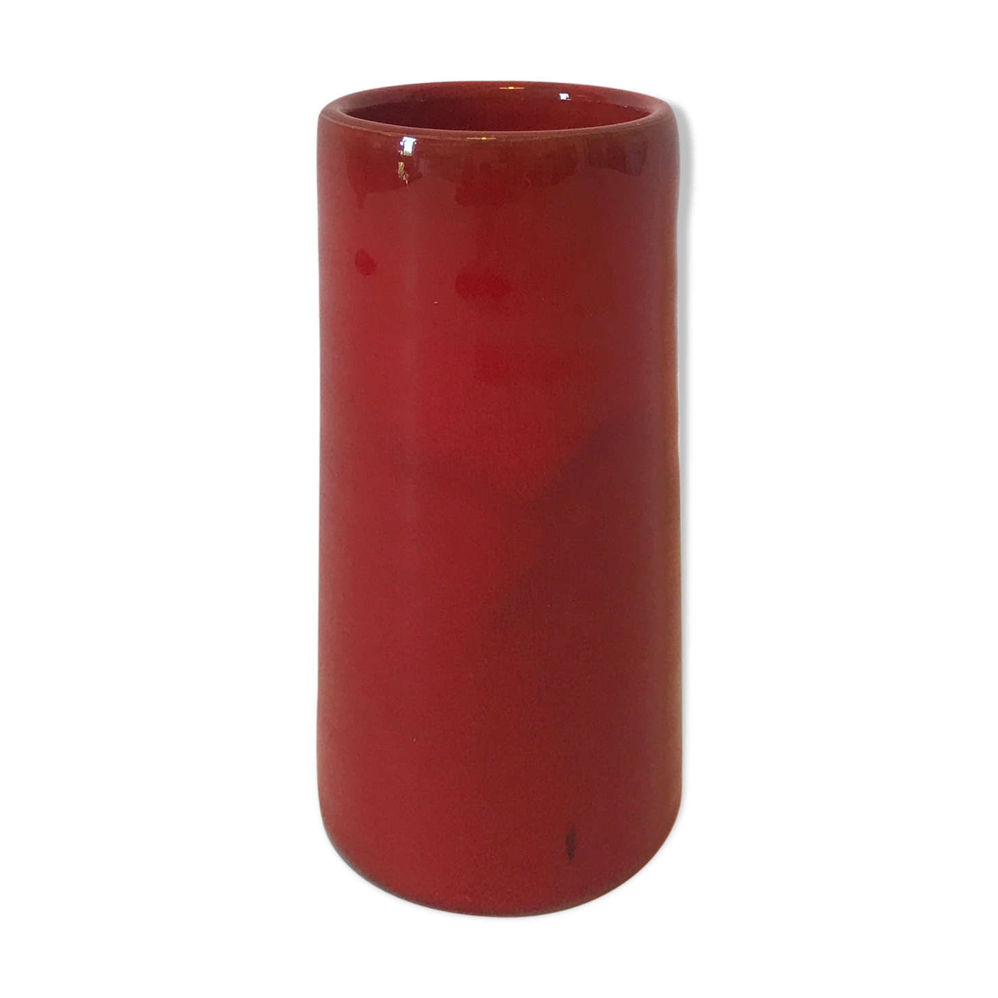 Vase rouleau faïence rouge