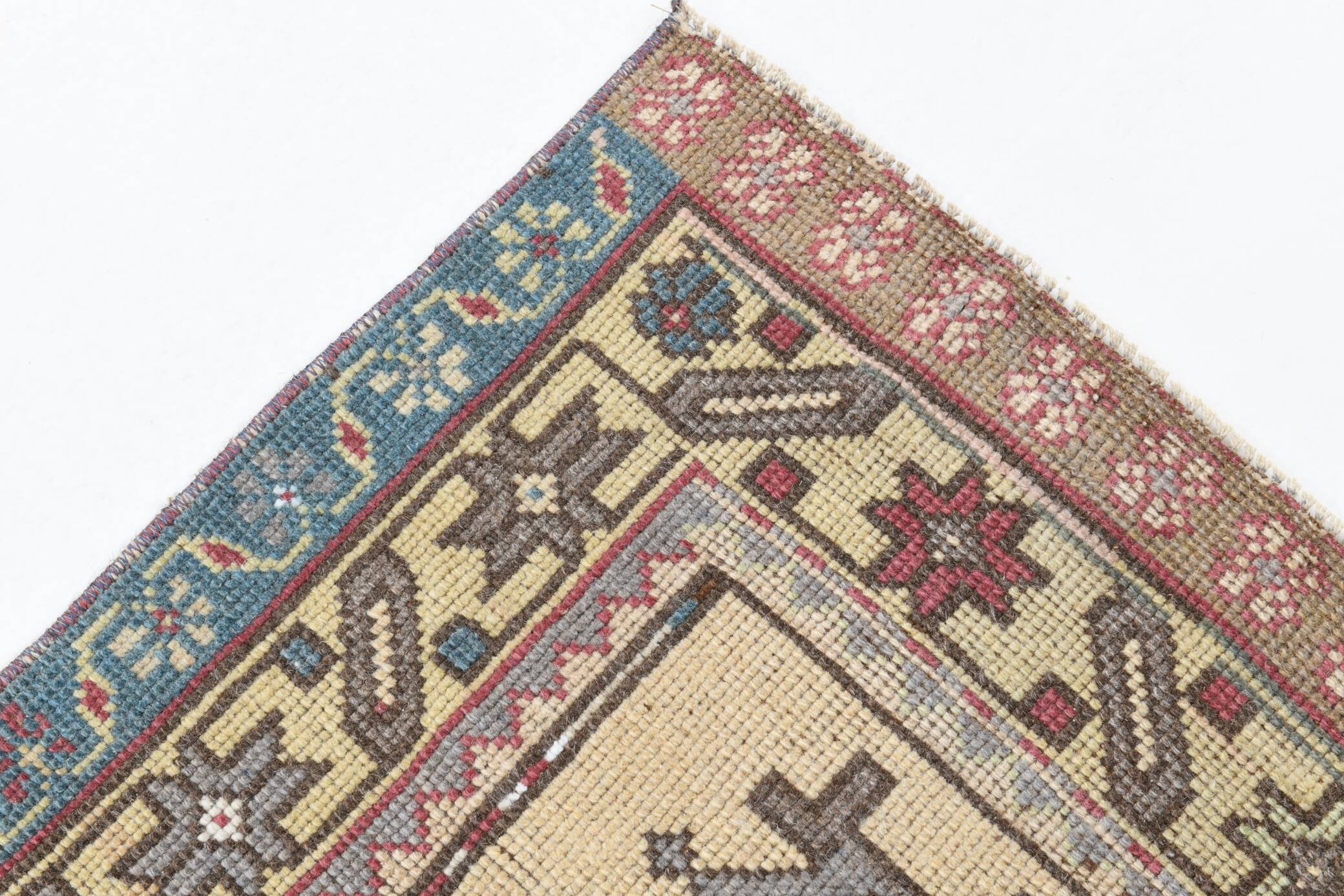 Persian Burgundy & Sand Beige Oriental Vintage Rug, 140x211Cm