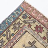 Persian Burgundy & Sand Beige Oriental Vintage Rug, 140x211Cm