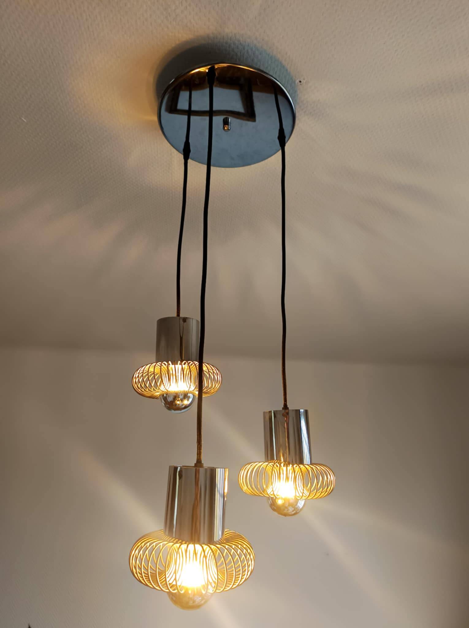 Space Age chandelier by Philippe Rogier for Oxar, 1970